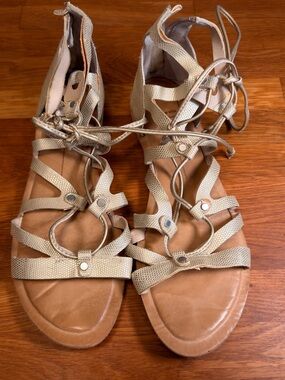 Dolce Vita Women’s Gold Lace-Up Gladiator Sandals 8.5